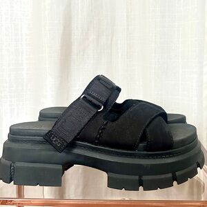 UGG Black Platform Sandals